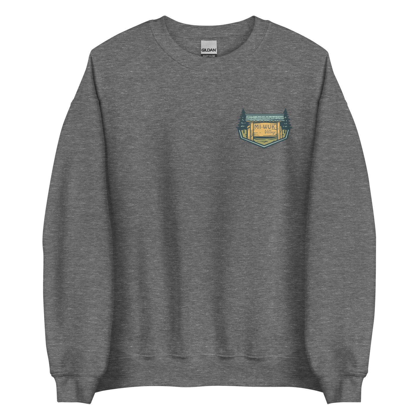 Mi Wuk Village Sweatshirt with Blue Logo, Sierra Nevada Crewneck, Upcountry California Apparel
