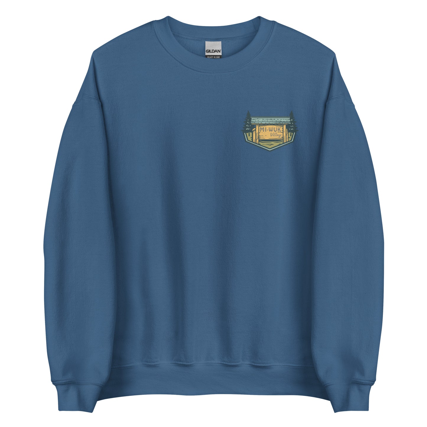 Mi Wuk Village Sweatshirt with Blue Logo, Sierra Nevada Crewneck, Upcountry California Apparel
