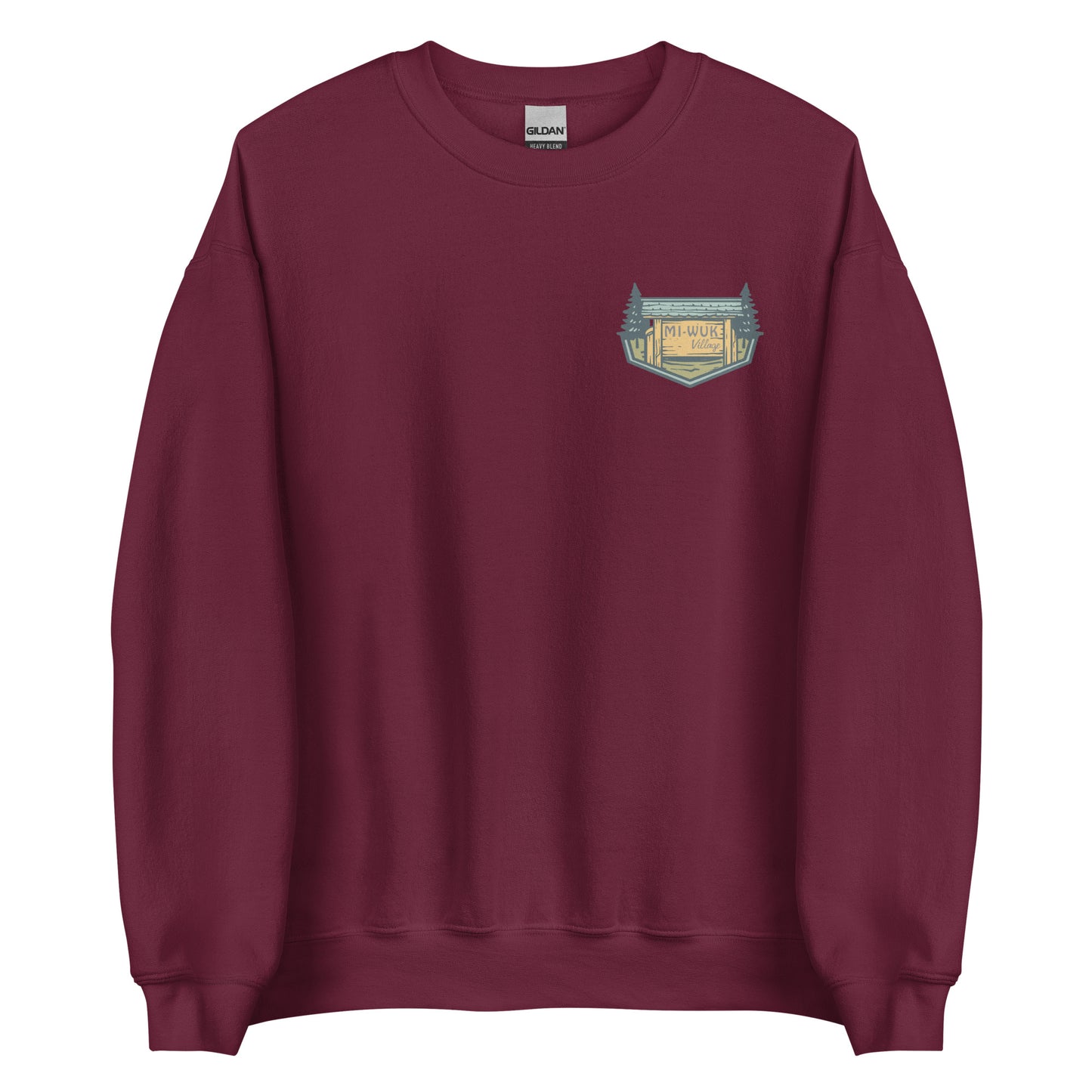 Mi Wuk Village Sweatshirt with Blue Logo, Sierra Nevada Crewneck, Upcountry California Apparel