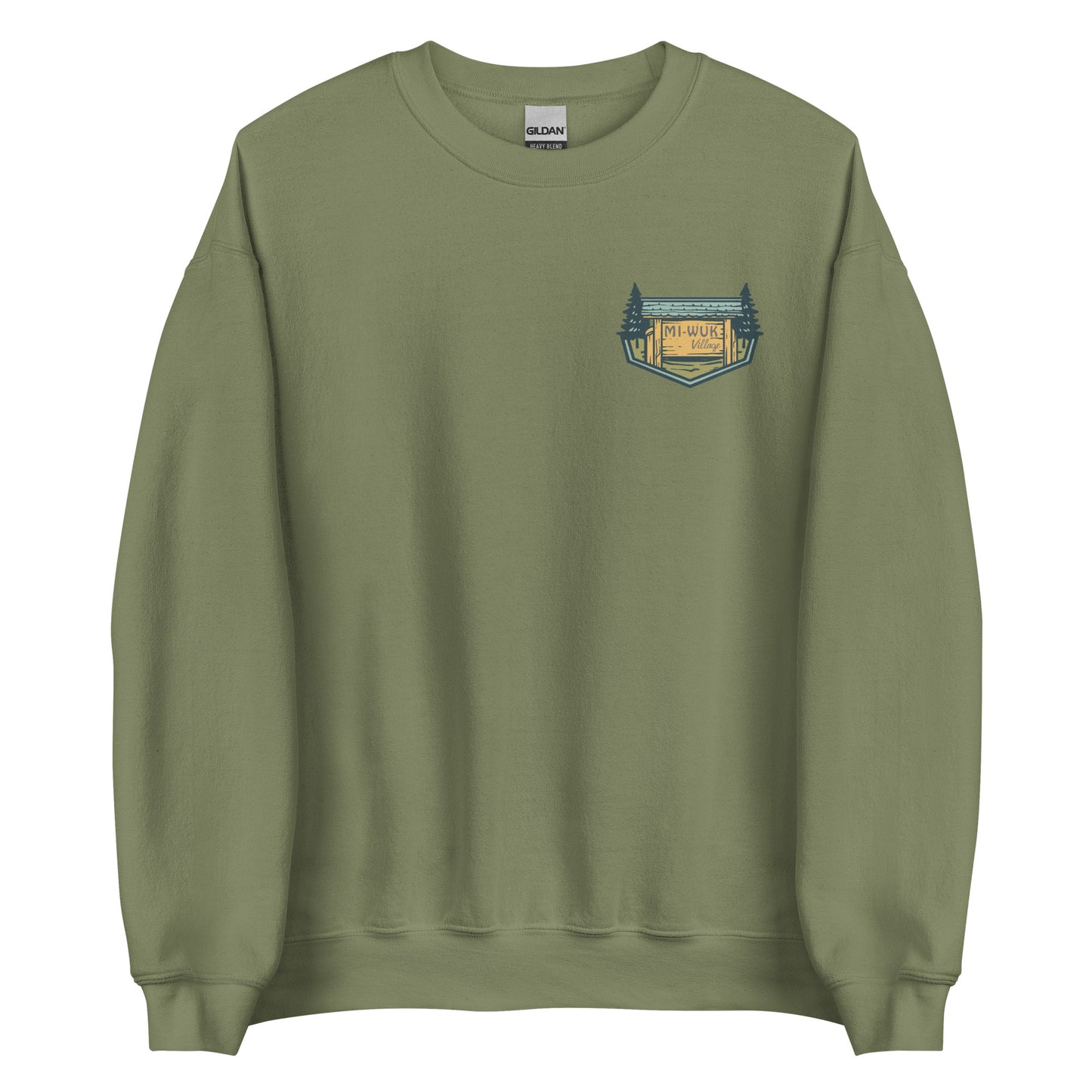 Mi Wuk Village Sweatshirt with Blue Logo, Sierra Nevada Crewneck, Upcountry California Apparel