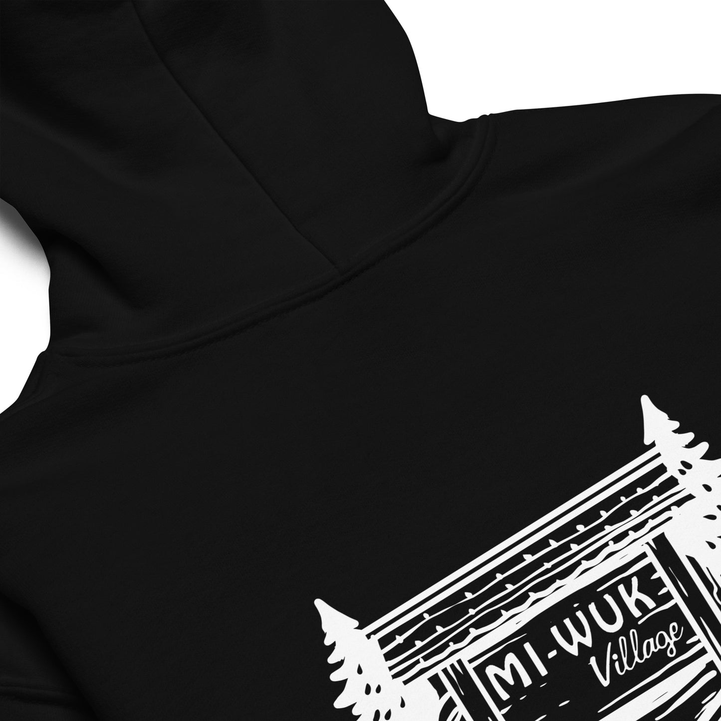 Mi Wuk Village Youth Hoodie • Front & Back Logo • Sierra Nevada Mountain Town Apparel
